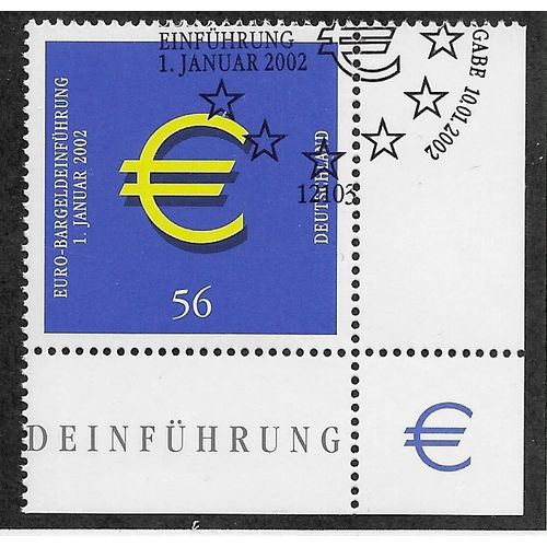 GER 2002 56c 'NEW CURRENCY' (CORNER MARGIN) FINE USED (EBID 53-929)