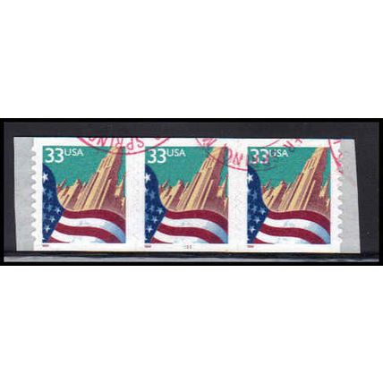 Used 3281c 33c U.S. Flag Over City Very Fine PNC 5555/3 PA4072