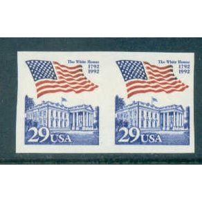 2609 29c Flag Over White House Imperf Fine MNH Pair W0580
