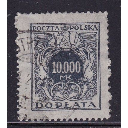 POLAND 1921 POSTAGE DUES 10,000 MK USED SG D205