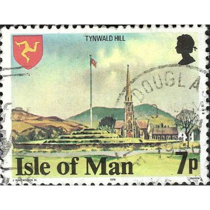 ISLE OF MAN, Tynwald Hill, church, green 1975, 7p