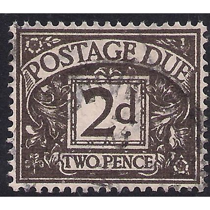 GB 1959 QE2 2d Agate Postage Due used Wmk 179 SG D59 ( C1141 )