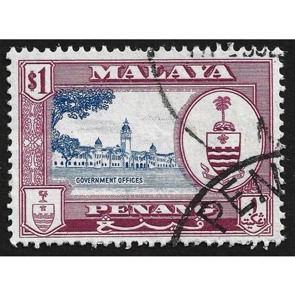 MALAYA PENANG 1960 $1 Sc#64 USED @N797