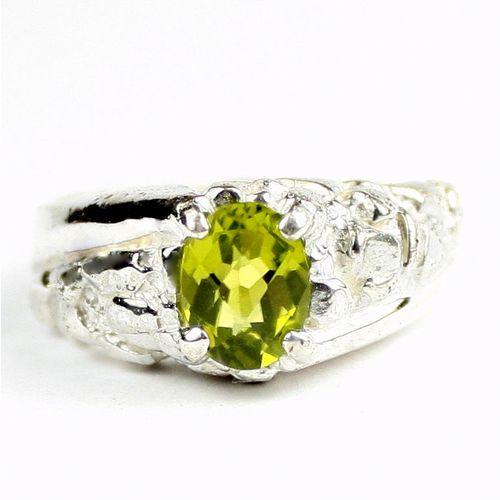 Peridot, 925 Sterling Silver Men's Ring, SR368