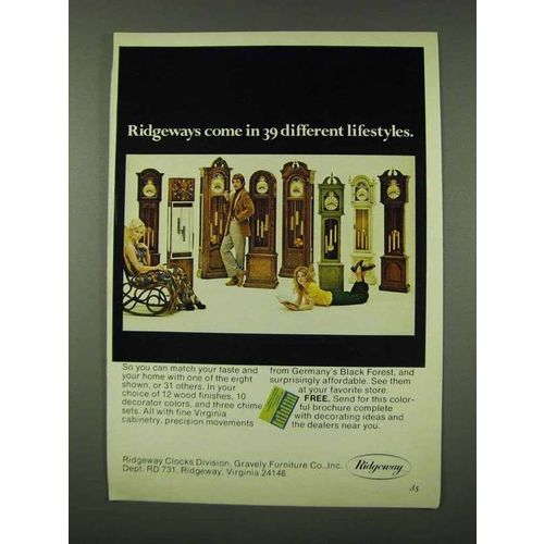 1973 Ridgeway Clocks Ad - 39 Different Lifestyles