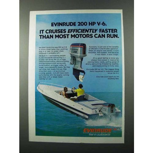 1976 Evinrude 200 Outboard Motor Ad - Efficiently