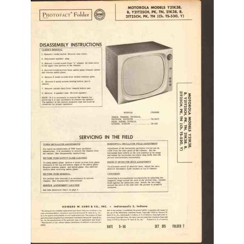 MOTOROLA model TS-530 TS-530 TV receiver Sams Photofact manual