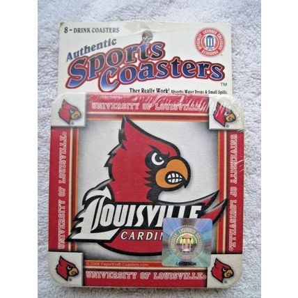 8 Louisville Cardinals Authentic Sports Coasters 2008 Collegiate Baseball