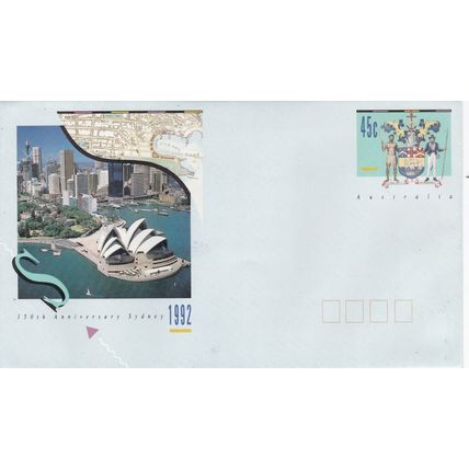 Australia 1992 150th anniversary of Sydney Unaddressed stationary Envelope VGC