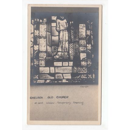 Old Church Window Chelsea Postcard London