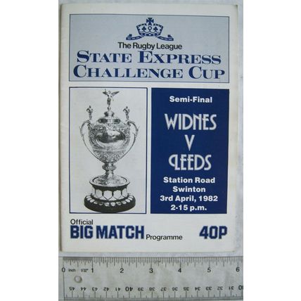 1982 programme Widnes v. Leeds, State Express Challenge Cup semi-final