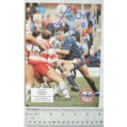 1993 programme Swinton v. Widnes