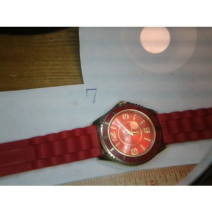 GOSSIP GSP815c Silver-Tone Silicone Band Ladies Watch