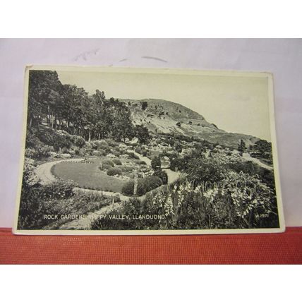 ROCK GARDEN, HAPPY VALLEY, LLANDUDNO, WALES used postcard by Valentine 1955 pm =