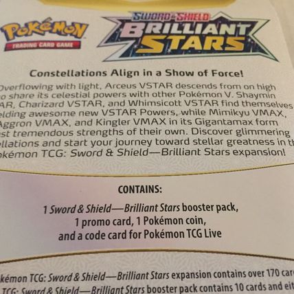 New Pokemon Holo Flapple Brilliant Stars Blister Pack + Coin