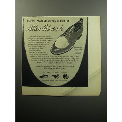 1957 Allen-Edmonds Saratoga Shoes Ad - Every man deserves a pair