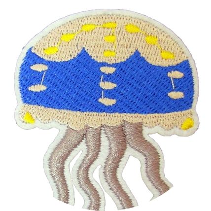 Jellyfish Iron On Patch Badge motif applique Sea Life 7 cm X 6 CM Motif P561
