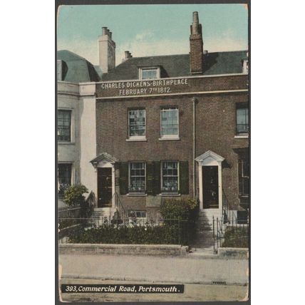 Birthplace of Charles Dickens, Portsmouth, Hampshire, c.1905 - Welch Postcard