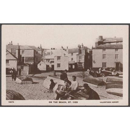 On the Beach, St Ives, Cornwall, c.1910s - Valentine's RP Postcard