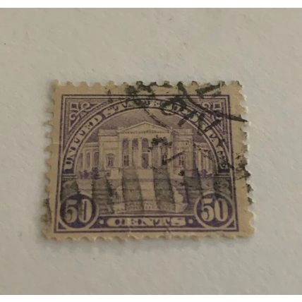 US #570 50c Arlington Amphitheater Lilac Used Canceled Stamp 1922 Antique Cents