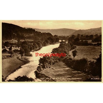 Vale Of Edeyrnion, Corwen, Wales, Valentines Sepiatype Postcard, 1958