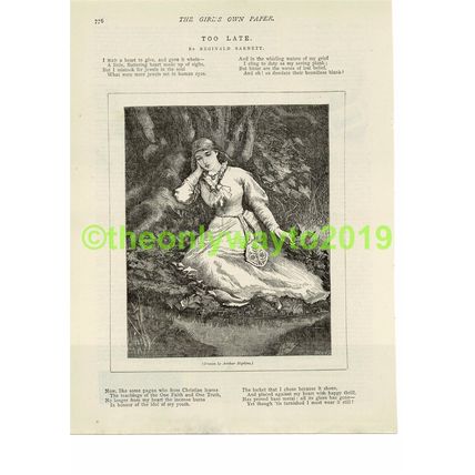 Too Late, Illustrated Poetry, Book Illustration (Print), 1881/2