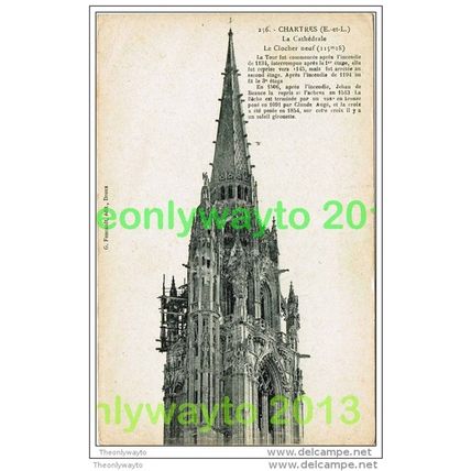 CHARTRES, LA CATHEDRALE, LE CLOCHER NEUF, FRANCE, Postcard, 1910/20