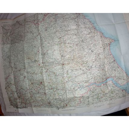 Vintage Bartholomew's Quarter Inch to the Mile Yorkshire Cloth Map