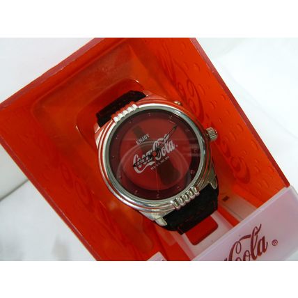 Vintage Coca Cola Watch, NEW, w/Leather Band, Flashing Lights, IOB*