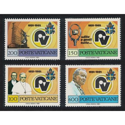 Vatican Marconi Pope Pius XI and Radio Emblem 4v 1981 MNH SG#755-758 Sc#681-684