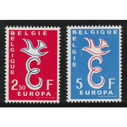 Belgium Dove Birds Europa 2v 1958 MNH SG#1659-1660