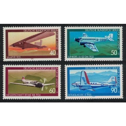 Berlin History of Aviation 2nd series 4v 1979 MNH SG#B567-B570