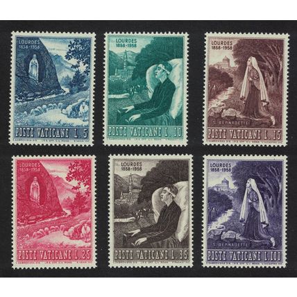 Vatican Apparition of the Virgin Mary at Lourdes 6v 1958 MNH SG#265-270