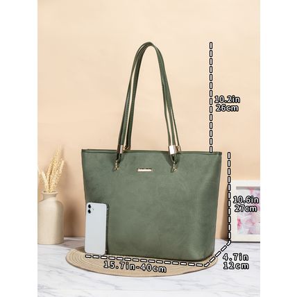Women Vegan Leather Top Handle Shoulder Purses and Handbags Green