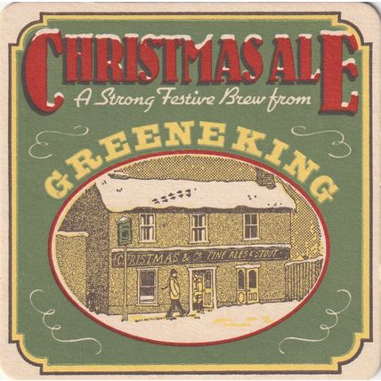 BEER MAT - GREENE KING BREWERY - CHRISTMAS ALE - (Cat No 100) - (1983)