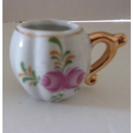 My Treasure Collectible Genuine Porcelain Miniature Teacup and Saucer Flowers