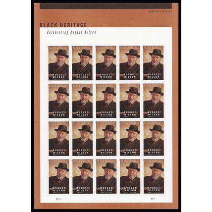 August Wilson Playwright Sheet 20 Current Rate Postage Stamps Scott 5555