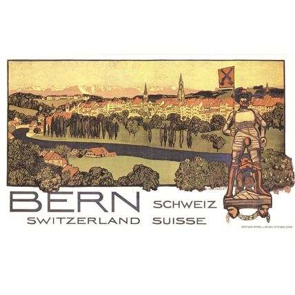 Bern Switzerland Military Knight Statue Swiss 1906 Poster Postcard