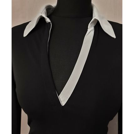 Moda International Victoria's Secret Black White Silk Trim Dress 8 -10 UK 6 US