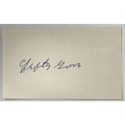 Lefty Grove (d. 1975) Signed Autographed Vintage 3x5 Index Card