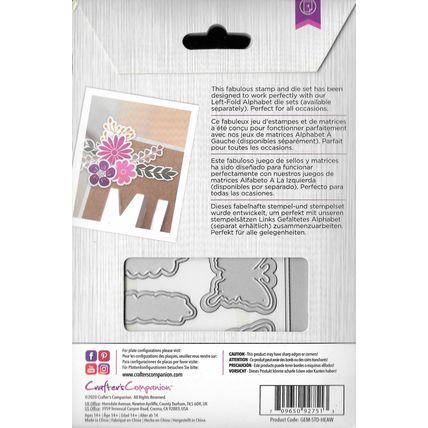 Crafter's Companion. Gemini. Heartfelt Wishes Stamp & Die Set. Die Cutting