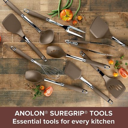 Anolon Tools Set/Nonstick Nylon Cooking Utensils/Kitchen Gadgets Includes Spoons