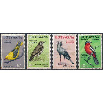 Birds: 4 Values - Botswana 1967 - NM H - SG 220, 222, 224 & 226