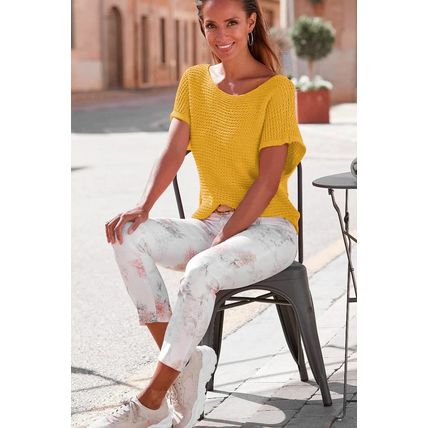 Ginger Solid Loose Knit Short Dolman Sleeve Sweater
