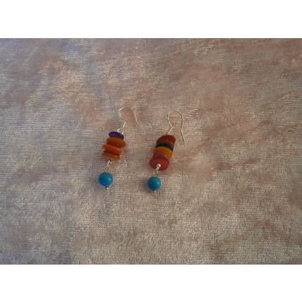 Dyed Shell Handmade Earrings