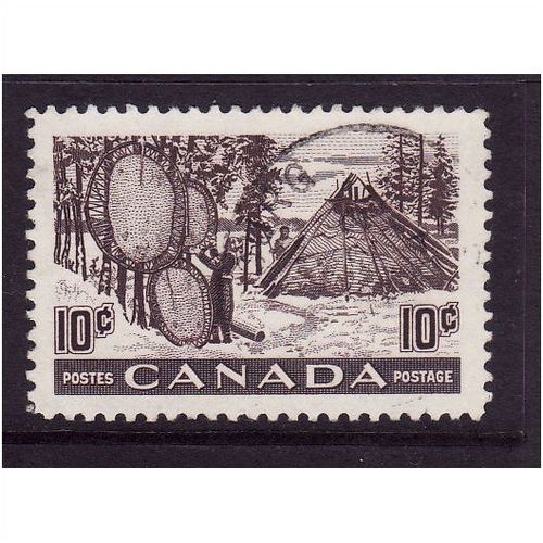 CANADA 1950 10c DRYING FURS PURPLE BROWN SG 432 FINE USED #3
