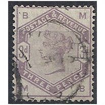 1883 SG191 3d Lilac Fine Used Check Letters "MB" .. .