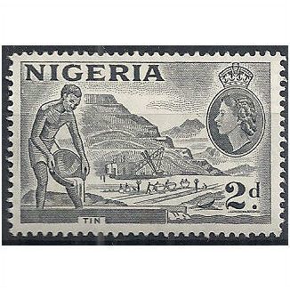 Nigeria 1954 SG72a 2d Black & Ochre Mounted Mint . ..
