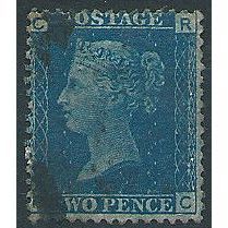 1858 SG47 2d Blue Plate 15 Good/Fine Used Check Letters "RC".