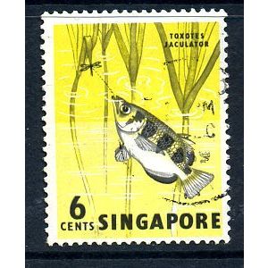 Singapore 1962 6c Archerfish definitive, used, SG 67